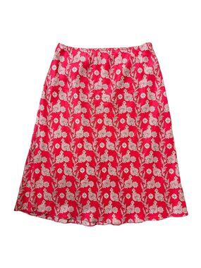 🪷 Vintage Y2K GAP 100% Silk Paisley Slip Midi Skirt Pink Small